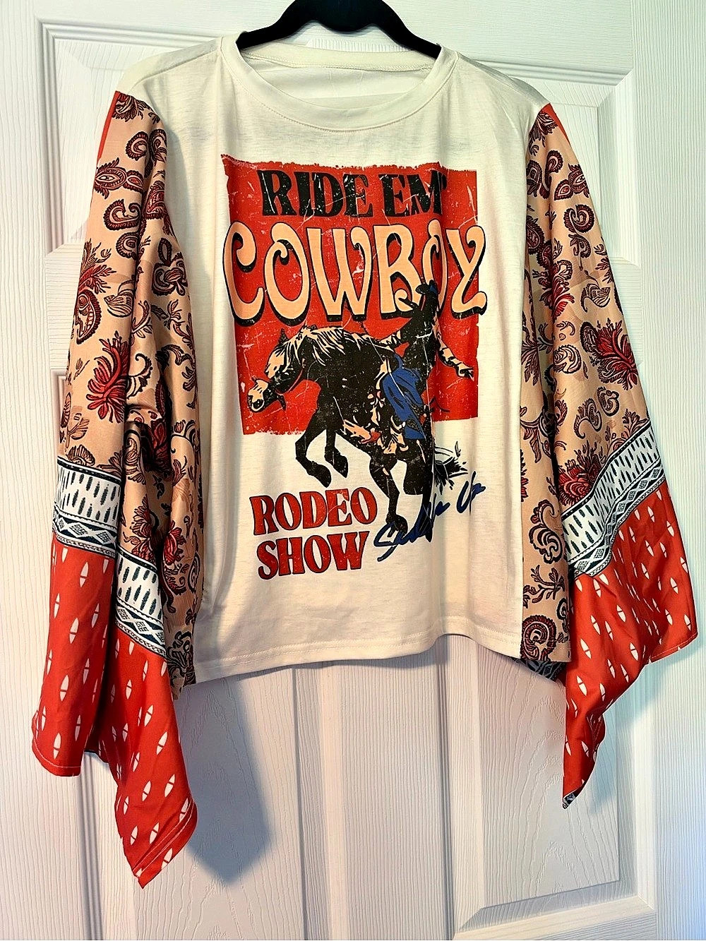Graphic Long Sleeve Poncho Shirt